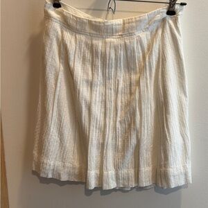 LOFT Cream Textured A-Line Skirt